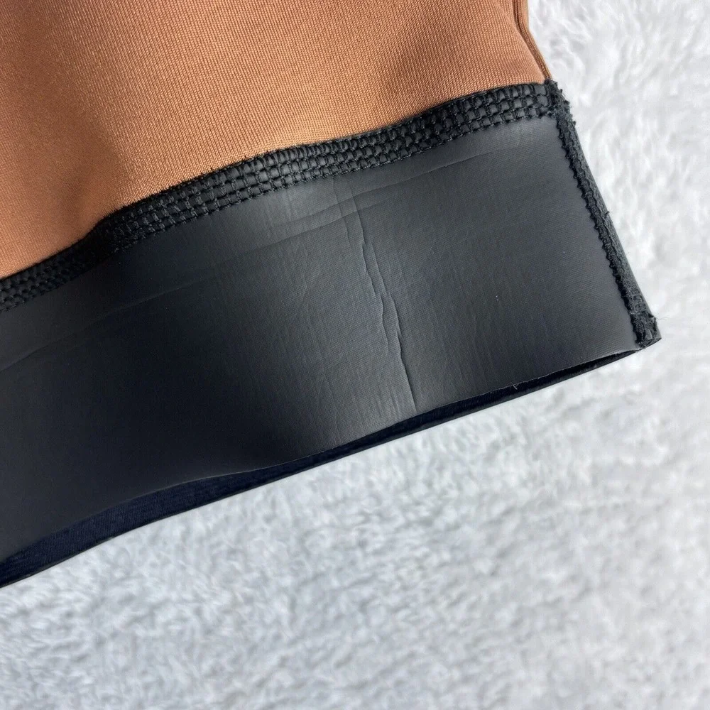 Olympia Active Neoprene Band Brown/ Black Racerback‎ Sports Bra Size S